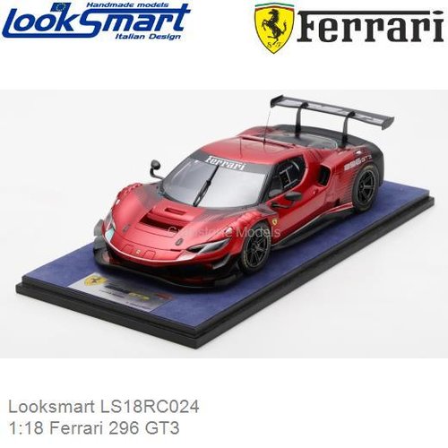 PRE-ORDER 1:18 Ferrari 296 GT3 (Looksmart LS18RC024)
