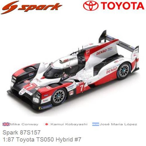 PRE-ORDER 1:87 Toyota TS050 Hybrid #7 | Mike Conway (Spark 87S157)