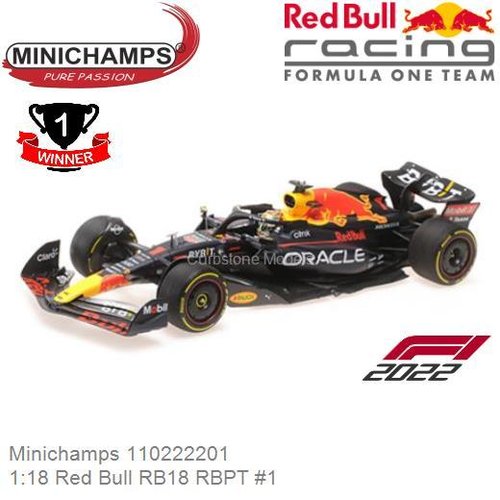 PRE-ORDER 1:18 Red Bull RB18 RBPT #1 | Max Verstappen (Minichamps 110222201)