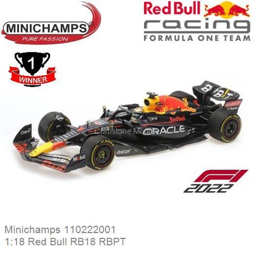 PRE-ORDER 1:18 Red Bull RB18 RBPT | Max Verstappen (Minichamps 110222001)