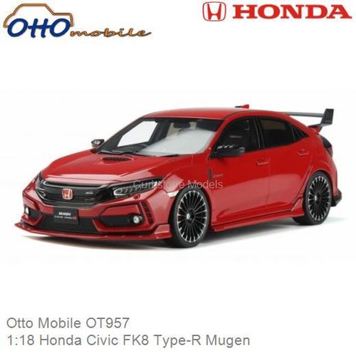 Modelauto 1:18 Honda Civic FK8 Type-R Mugen (Otto Mobile OT957)