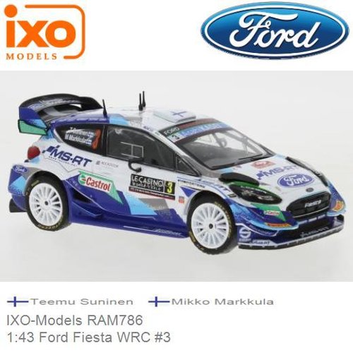 Modelauto 1:43 Ford Fiesta WRC #3 | Teemu Suninen (IXO-Models RAM786)