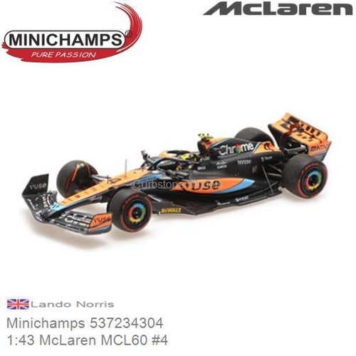 Modelauto 1:43 McLaren MCL60 #4 | Lando Norris (Minichamps 537234304)