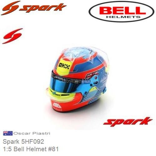 PRE-ORDER 1:5 Bell Helmet #81 | Oscar Piastri (Spark 5HF092)