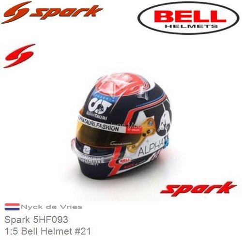 PRE-ORDER 1:5 Bell Helmet #21 | Nyck de Vries (Spark 5HF093)