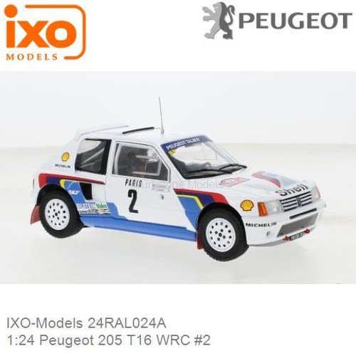 Modelauto 1:24 Peugeot 205 T16 WRC #2 (IXO-Models 24RAL024A)