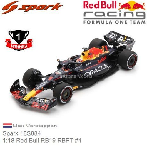 Modelauto 1:18 Red Bull RB19 RBPT #1 (Spark 18S884)