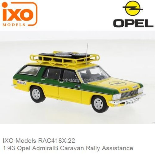 Modelauto 1:43 Opel AdmiralB Caravan Rally Assistance (IXO-Models RAC418X.22)