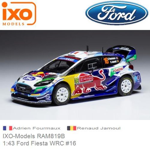 Modelauto 1:43 Ford Fiesta WRC #16 | Adrien Fourmaux (IXO-Models RAM819B)