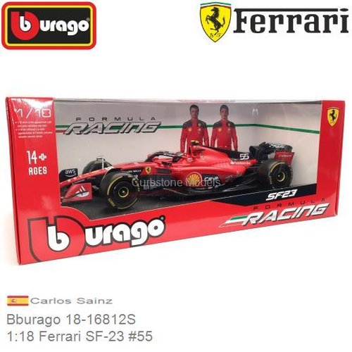 Modelauto 1:18 Ferrari SF-23 #55 | Carlos Sainz (Bburago 18-16812S)