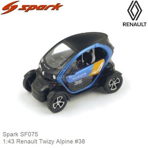 Modelauto 1:43 Renault Twizy Alpine #38 (Spark SF075)