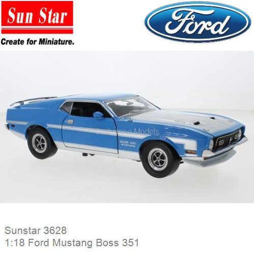 Modelauto 1:18 Ford Mustang Boss 351 (Sunstar 3628)