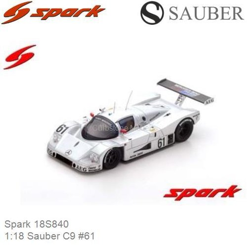 PRE-ORDER 1:18 Sauber C9 #61 (Spark 18S840)