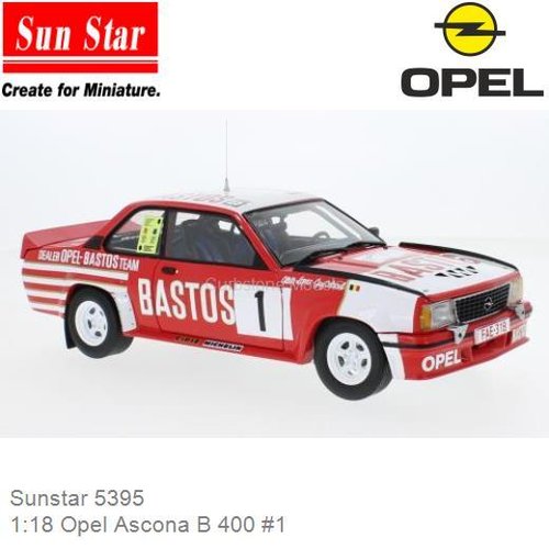PRE-ORDER 1:18 Opel Ascona B 400 #1 | Guy Colsoul (Sunstar 5395)
