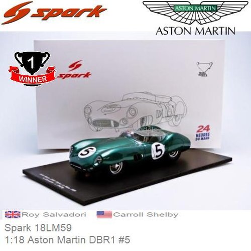 PRE-ORDER 1:18 Aston Martin DBR1 #5 | Roy Salvadori (Spark 18LM59)