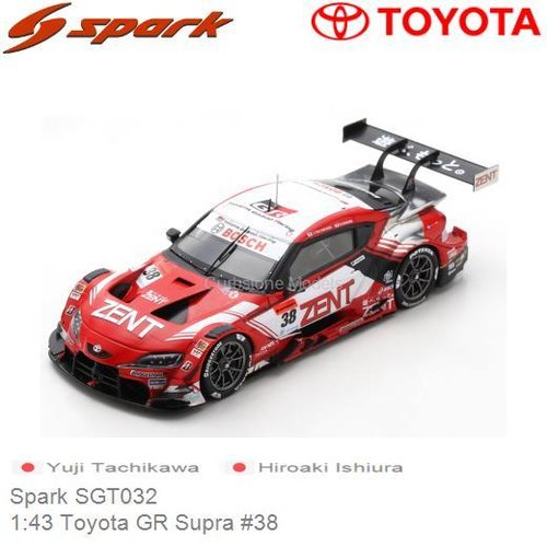 Modelauto 1:43 Toyota GR Supra #38 | Yuji Tachikawa (Spark SGT032)
