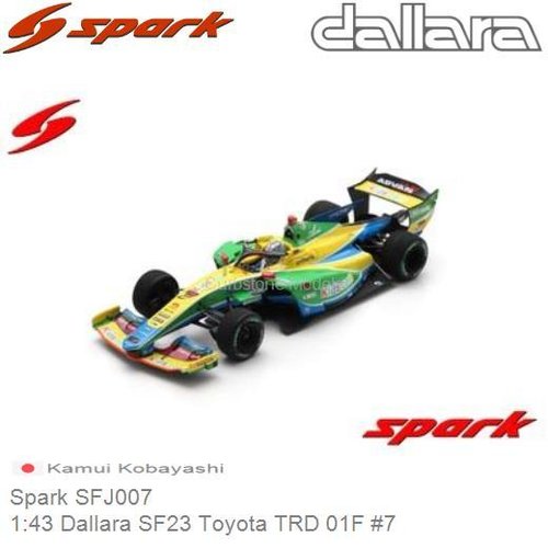 Modelauto 1:43 Dallara SF23 Toyota TRD 01F #7 | Kamui Kobayashi (Spark SFJ007)