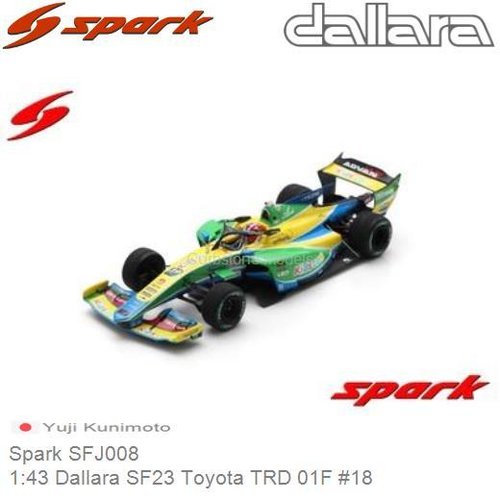 Modelauto 1:43 Dallara SF23 Toyota TRD 01F #18 | Yuji Kunimoto (Spark SFJ008)