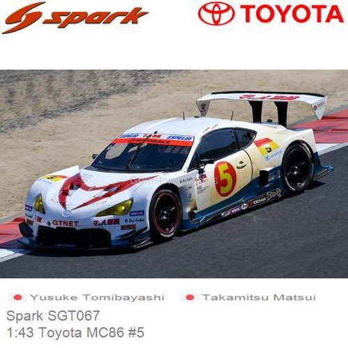 PRE-ORDER 1:43 Toyota MC86 #5 | Yusuke Tomibayashi  (Spark SGT067)