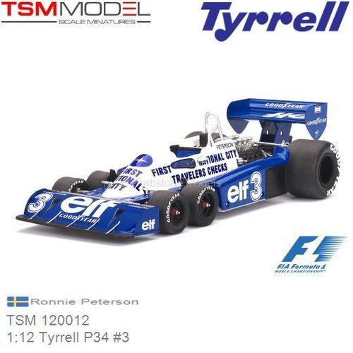 Modelauto 1:12 Tyrrell P34 #3 | Ronnie Peterson (TSM 120012)