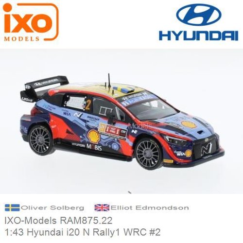 PRE-ORDER 1:43 Hyundai i20 N Rally1 WRC #2 | Oliver Solberg (IXO-Models RAM875.22)