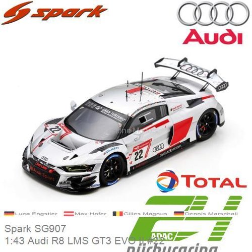 PRE-ORDER 1:43 Audi R8 LMS GT3 EVO II #22 | Luca Engstler (Spark SG907)