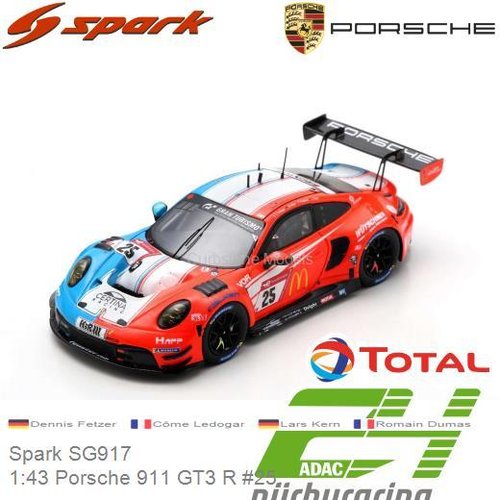 PRE-ORDER 1:43 Porsche 911 GT3 R #25 | Dennis Fetzer  (Spark SG917)