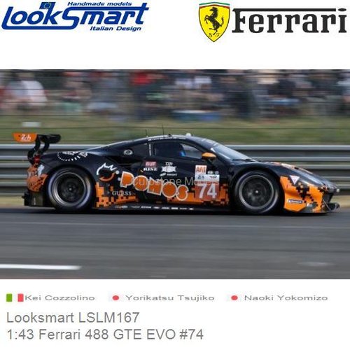 PRE-ORDER 1:43 Ferrari 488 GTE EVO #74 | Kei Cozzolino (Looksmart LSLM167)