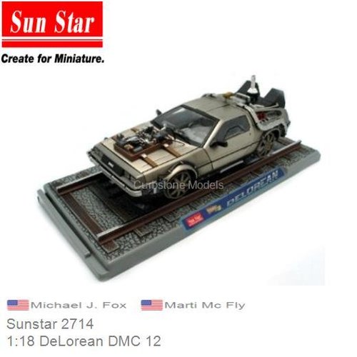 Modelauto 1:18 DeLorean DMC 12 | Michael J. Fox (Sunstar 2714)