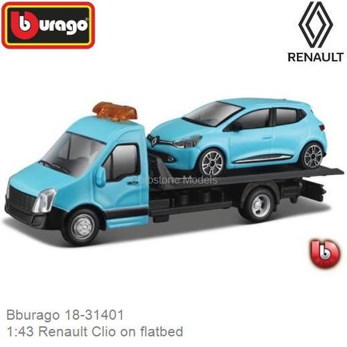 1:43 Renault Clio on flatbed (Bburago 18-31401)