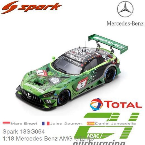 PRE-ORDER 1:18 Mercedes Benz AMG GT3 #3 (Spark 18SG064)