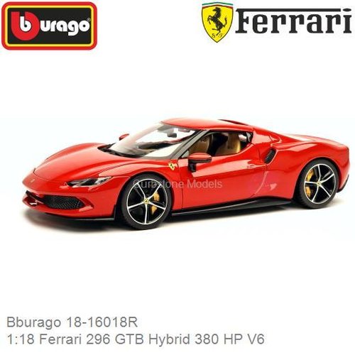 Modelauto 1:18 Ferrari 296 GTB Hybrid 380 HP V6 (Bburago 18-16018R)