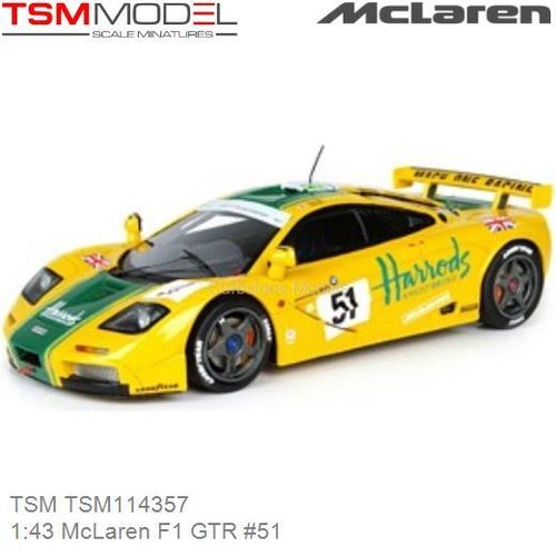 Modelauto 1:43 McLaren F1 GTR #51 (TSM TSM114357)
