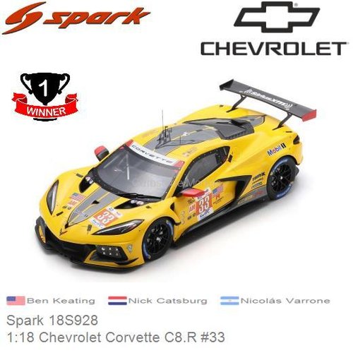 PRE-ORDER 1:18 Chevrolet Corvette C8.R #33 | Nick Catsburg (Spark 18S928)