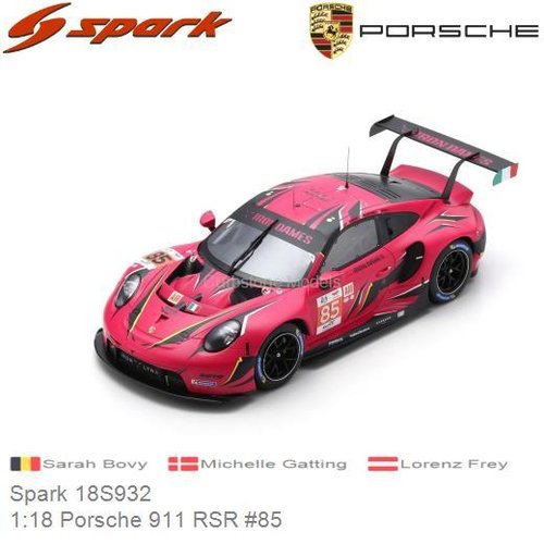 PRE-ORDER 1:18 Porsche 911 RSR #85 (Spark 18S932)