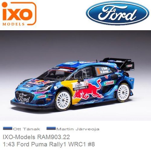 1:43 Ford Puma Rally1 WRC1 #8 | Ott Tänak (IXO-Models RAM903.22)