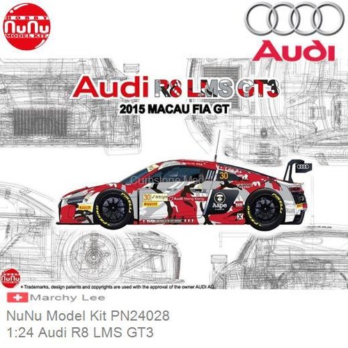 Bouwpakket 1:24 Audi R8 LMS GT3 | Marchy Lee (NuNu Model Kit PN24028)