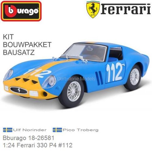 PRE-ORDER 1:24 Ferrari 330 P4 #112 | Ulf Norinder (Bburago 18-26581)