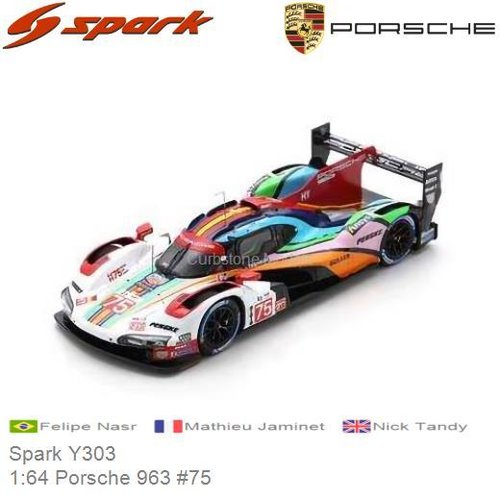 PRE-ORDER 1:64 Porsche 963 #75 | Felipe Nasr (Spark Y303)