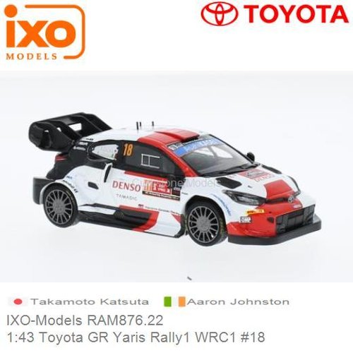 1:43 Toyota GR Yaris Rally1 WRC1 #18 | Takamoto Katsuta (IXO-Models RAM876.22)