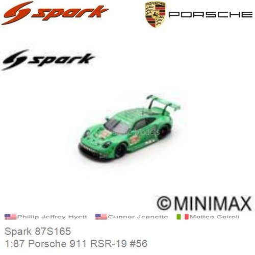 PRE-ORDER 1:87 Porsche 911 RSR-19 #56 (Spark 87S165)