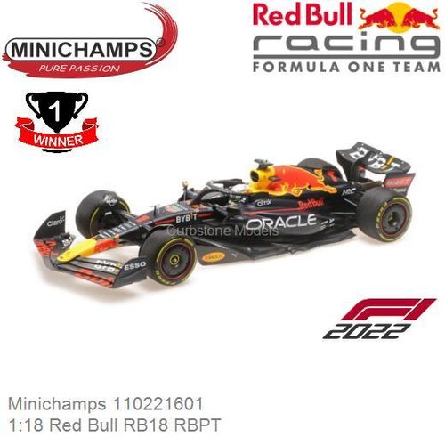 PRE-ORDER 1:18 Red Bull RB18 RBPT | Max Verstappen (Minichamps 110221601)