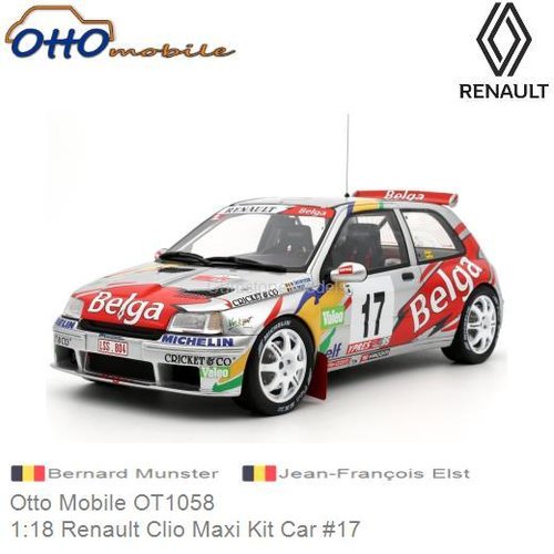 PRE-ORDER 1:18 Renault Clio Maxi Kit Car #17 | Bernard Munster (Otto Mobile OT1058)