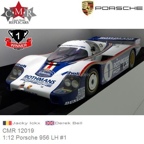 Modelauto 1:12 Porsche 956 LH #1 | Jacky Ickx (CMR 12019)