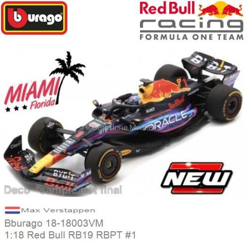 PRE-ORDER 1:18 Red Bull RB19 RBPT #1 | Max Verstappen (Bburago 18-18003VM)