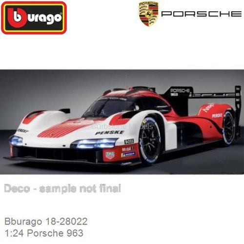 PRE-ORDER 1:24 Porsche 963 (Bburago 18-28022)