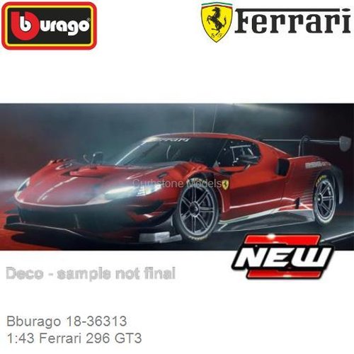 PRE-ORDER 1:43 Ferrari 296 GT3 (Bburago 18-36313)