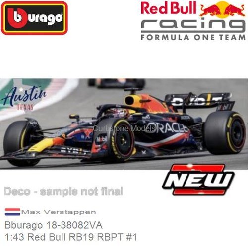 PRE-ORDER 1:43 Red Bull RB19 RBPT #1 | Max Verstappen (Bburago 18-38082VA)
