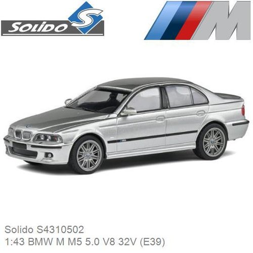 Modelauto 1:43 BMW M M5 5.0 V8 32V (E39) (Solido S4310502)