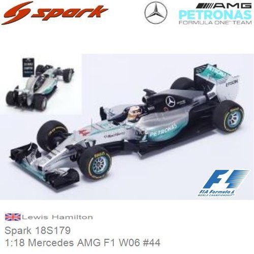 Modelauto 1:18 Mercedes AMG F1 W06 #44 | Lewis Hamilton (Spark 18S179)